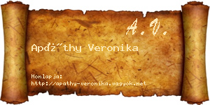 Apáthy Veronika névjegykártya